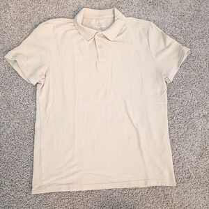 Primark Men's Cream Polo Shirt Size L